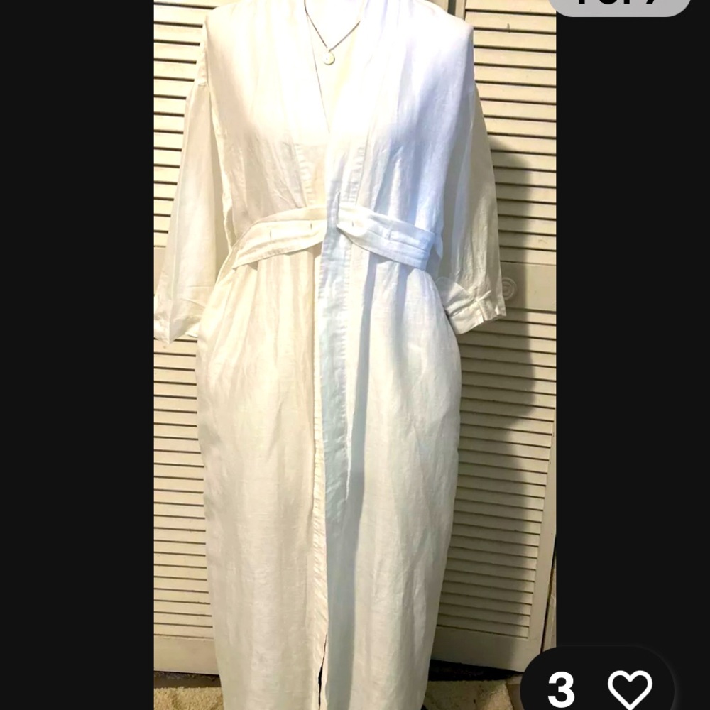 Lunya Robe Good In Bed Linen Cotton Silk Xs
